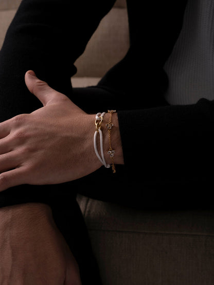 WHITE CLOVER BRACELET | 18K Gold