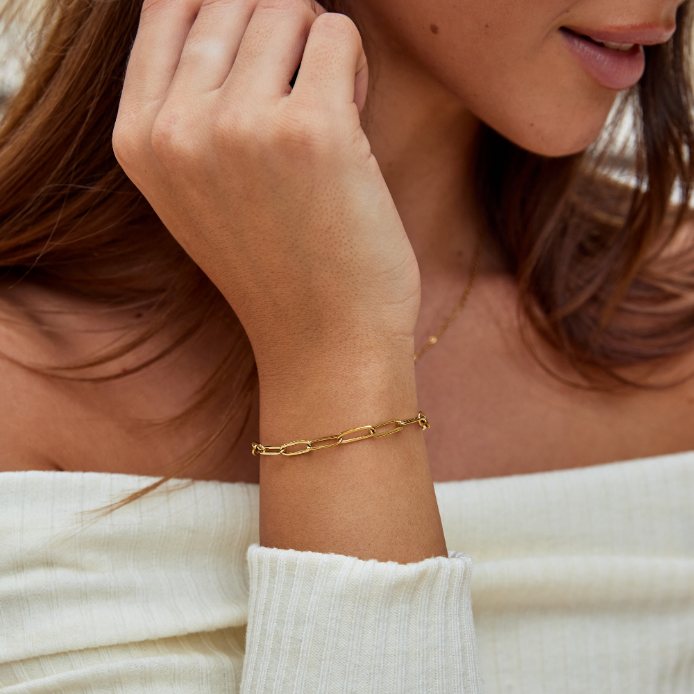 Paperclip Gold Bracelet