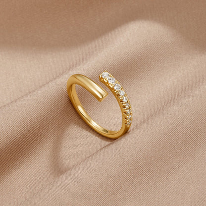 Arya Gold & Crystal Wrap Ring