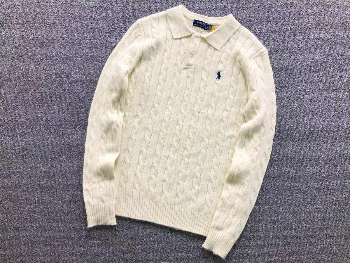 RL - Kensington Cable Knit Polo Sweater