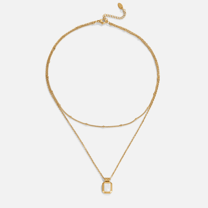 Valerie Layered White Pendant Necklace
